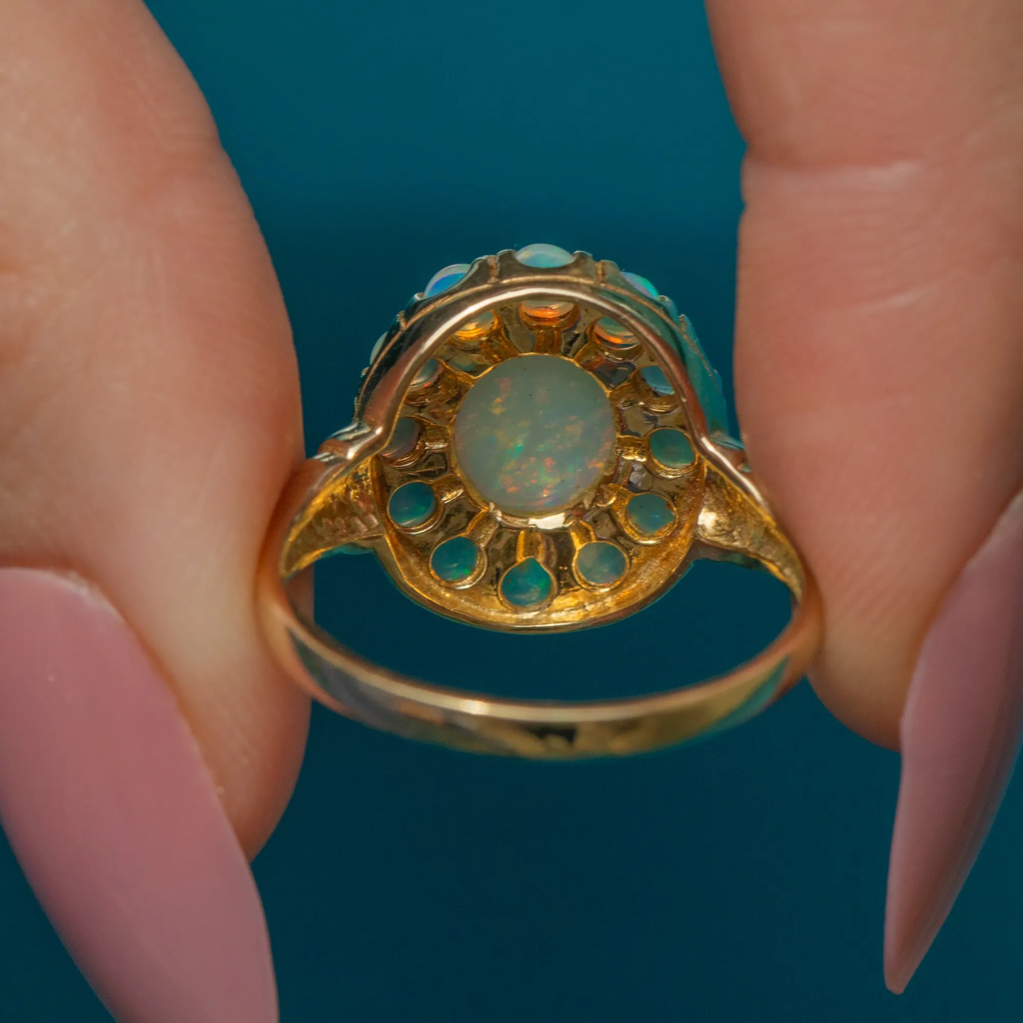 9ct Gold Opal Cluster Ring, 1.45ct