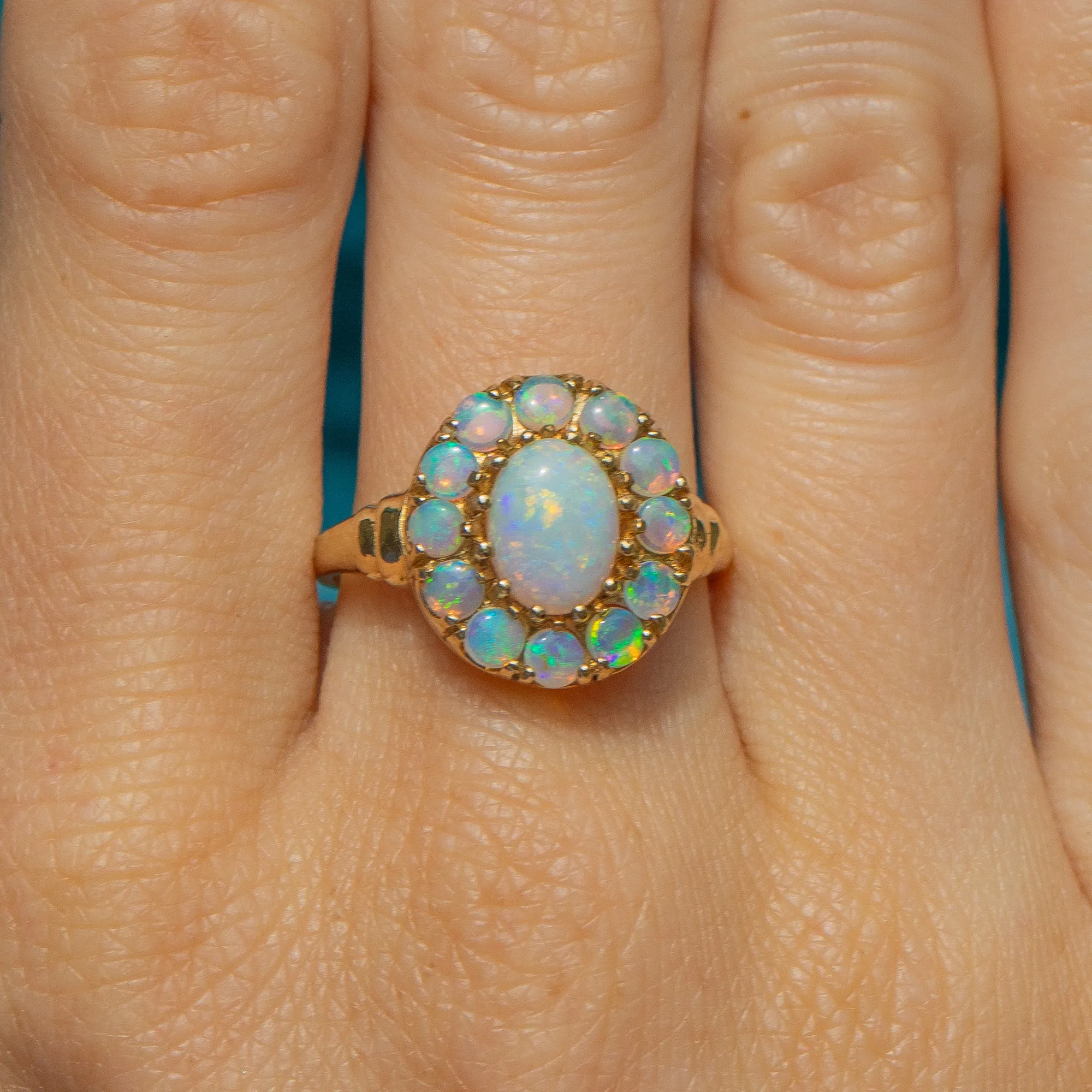 9ct Gold Opal Cluster Ring, 1.45ct