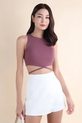 ALLEGRA TIE BACK TOP IN GRAPE