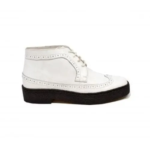 British Walkers Wingtips Limited Men's All White Leather High Tops