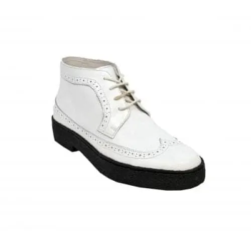 British Walkers Wingtips Limited Men's All White Leather High Tops