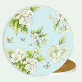 Ceramic Coaster - Aqua Blossom