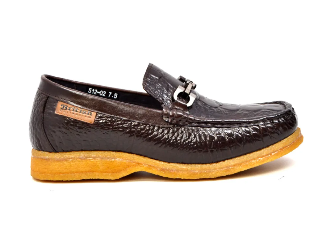 Chain Low Cut Stylish and Comfortable Croc Leather Slip-on with Crepe Sole