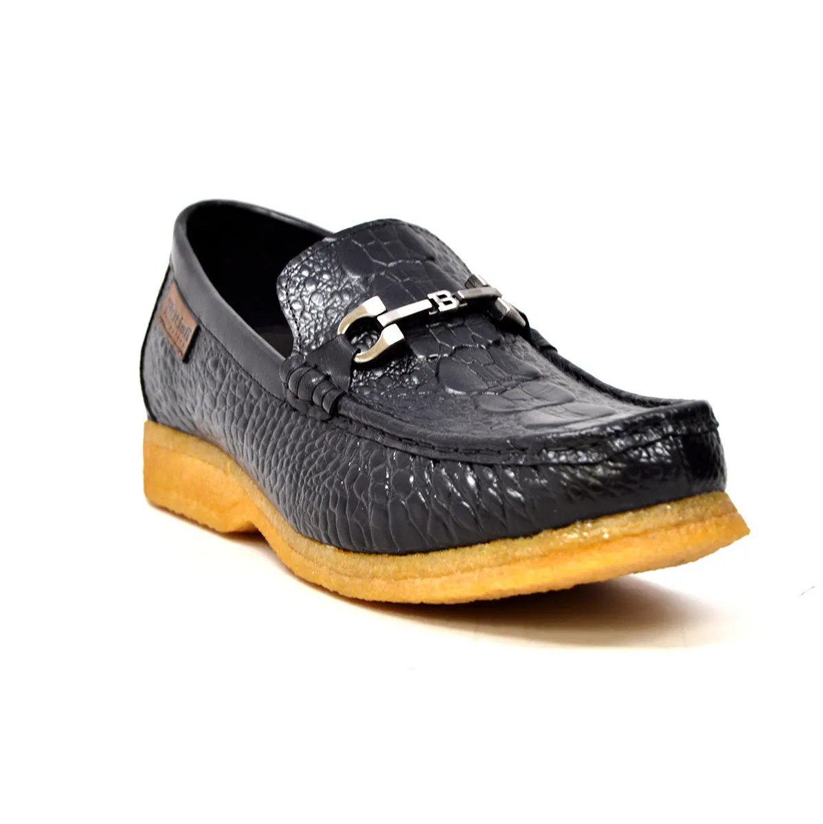 Chain Low Cut Stylish and Comfortable Croc Leather Slip-on with Crepe Sole