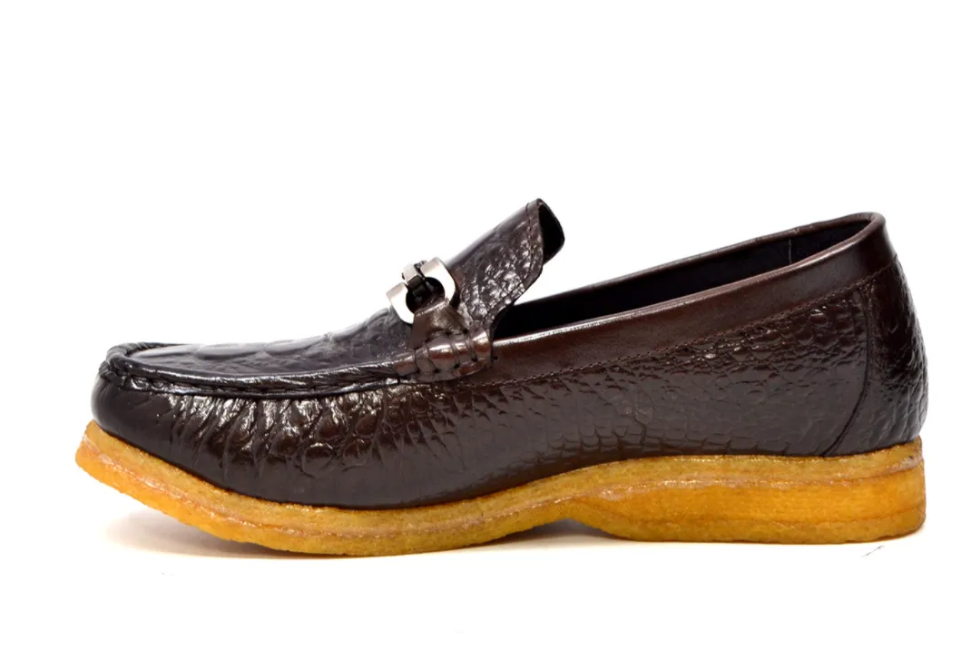 Chain Low Cut Stylish and Comfortable Croc Leather Slip-on with Crepe Sole