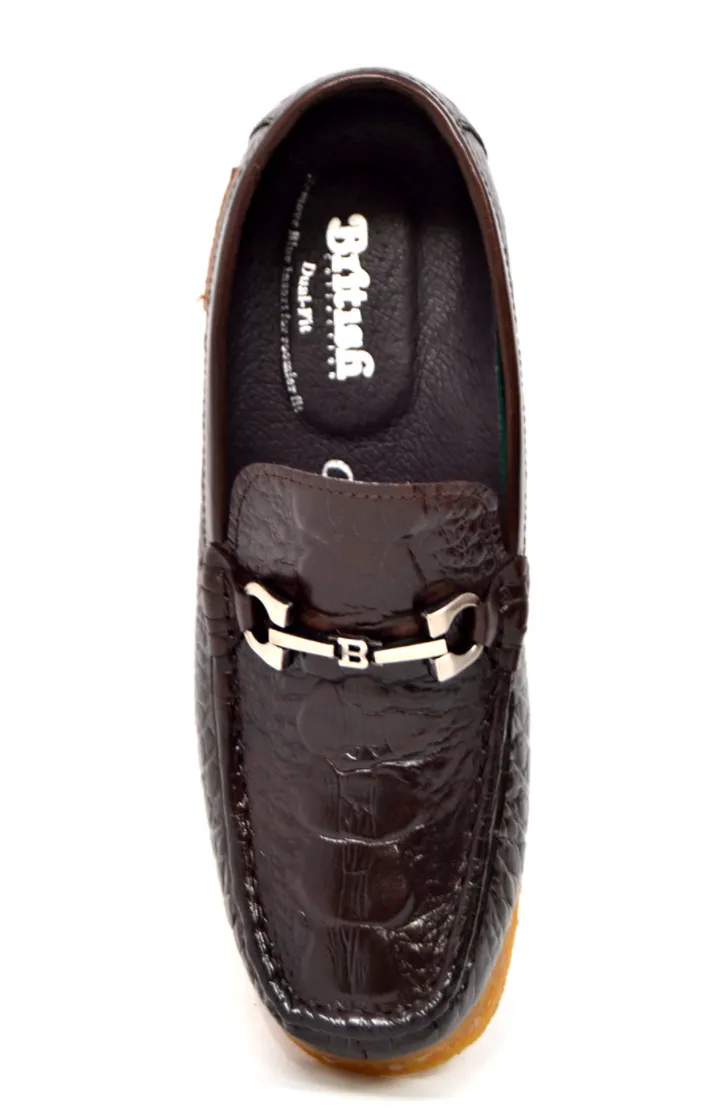 Chain Low Cut Stylish and Comfortable Croc Leather Slip-on with Crepe Sole