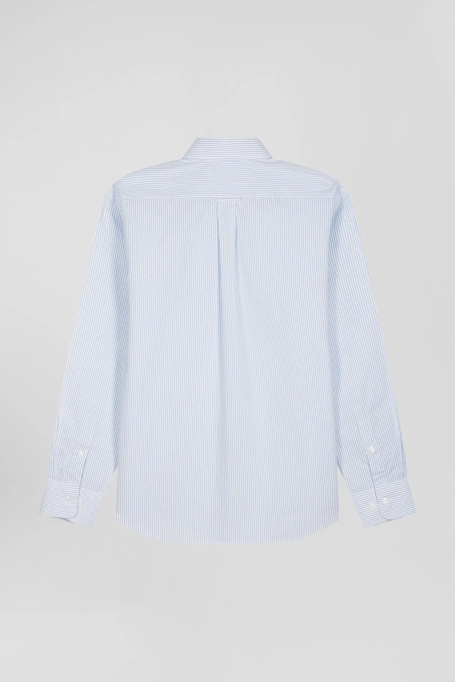 Chemise rayée en coton ciel coupe Regular jacquard