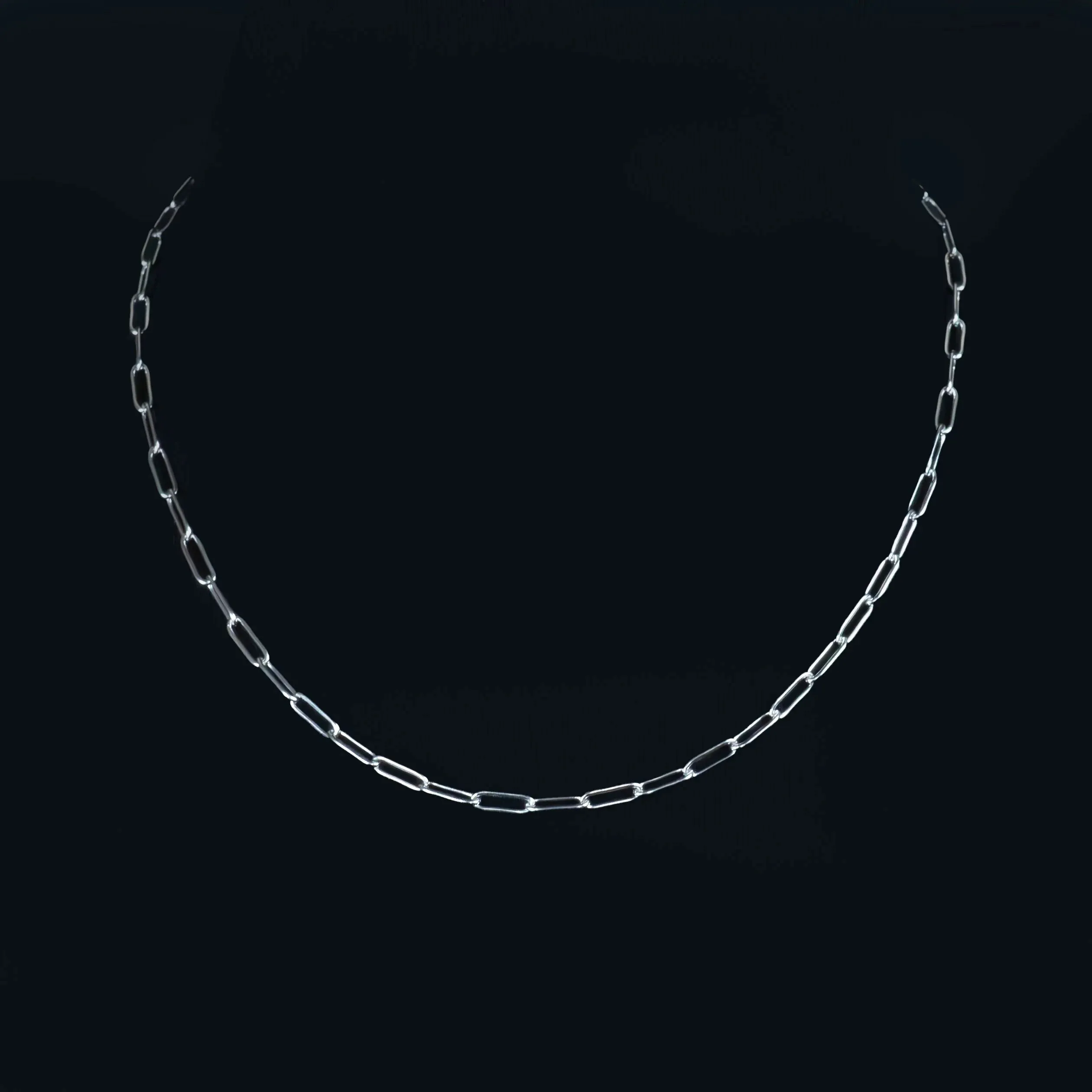 Esca Silver-tone Paperclip Chain Necklace