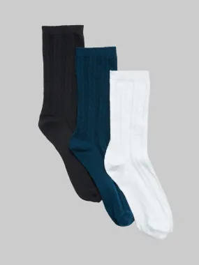 French Connection 3 Pack Jacquard Socks