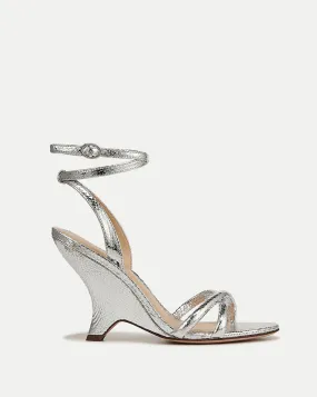 Manuela Metallic Leather Sculpted Wedge Sandal