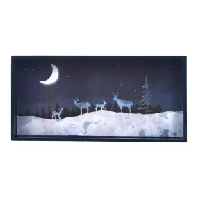 Moonlit Night Art Tray - 10x20 Deer Scene