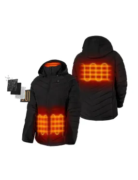 (Open-box) Women's Heated Down Jacket - Black/White (Battery Not Included)