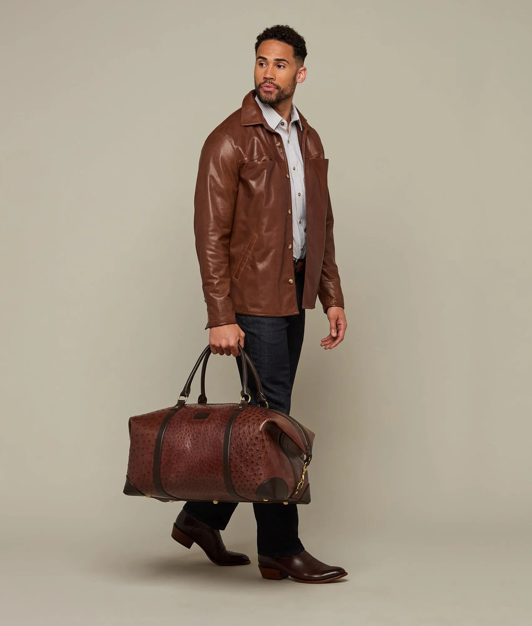 Ostrich Duffle - Large :: Chocolate