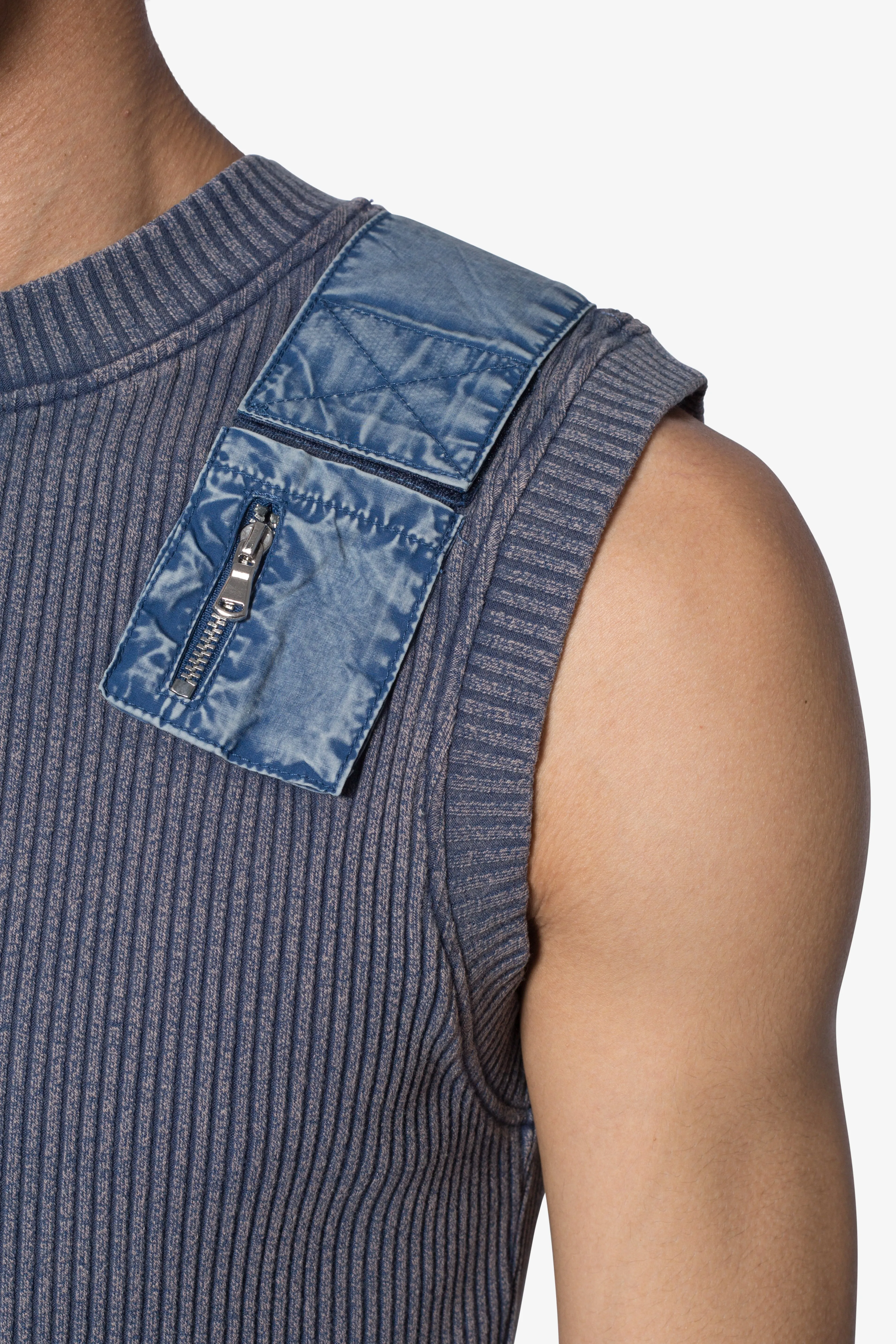 Ribbed Utility Vest - Blue