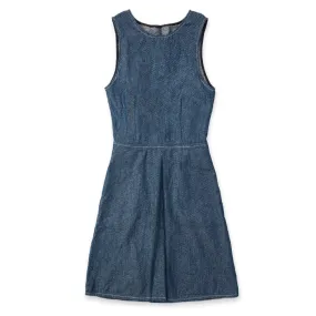 The Audrey Dress in Indigo Jacquard