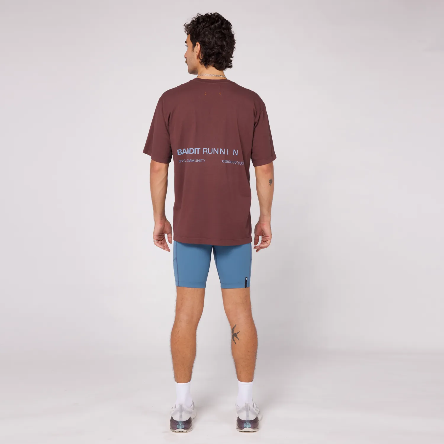 The Community Tee, Unisex - Chocolate with Smokey Blue