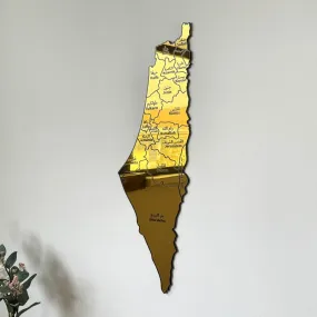 UV Print Palestine Map Wall Decor - Wood/Plexy Shiny Wall Art