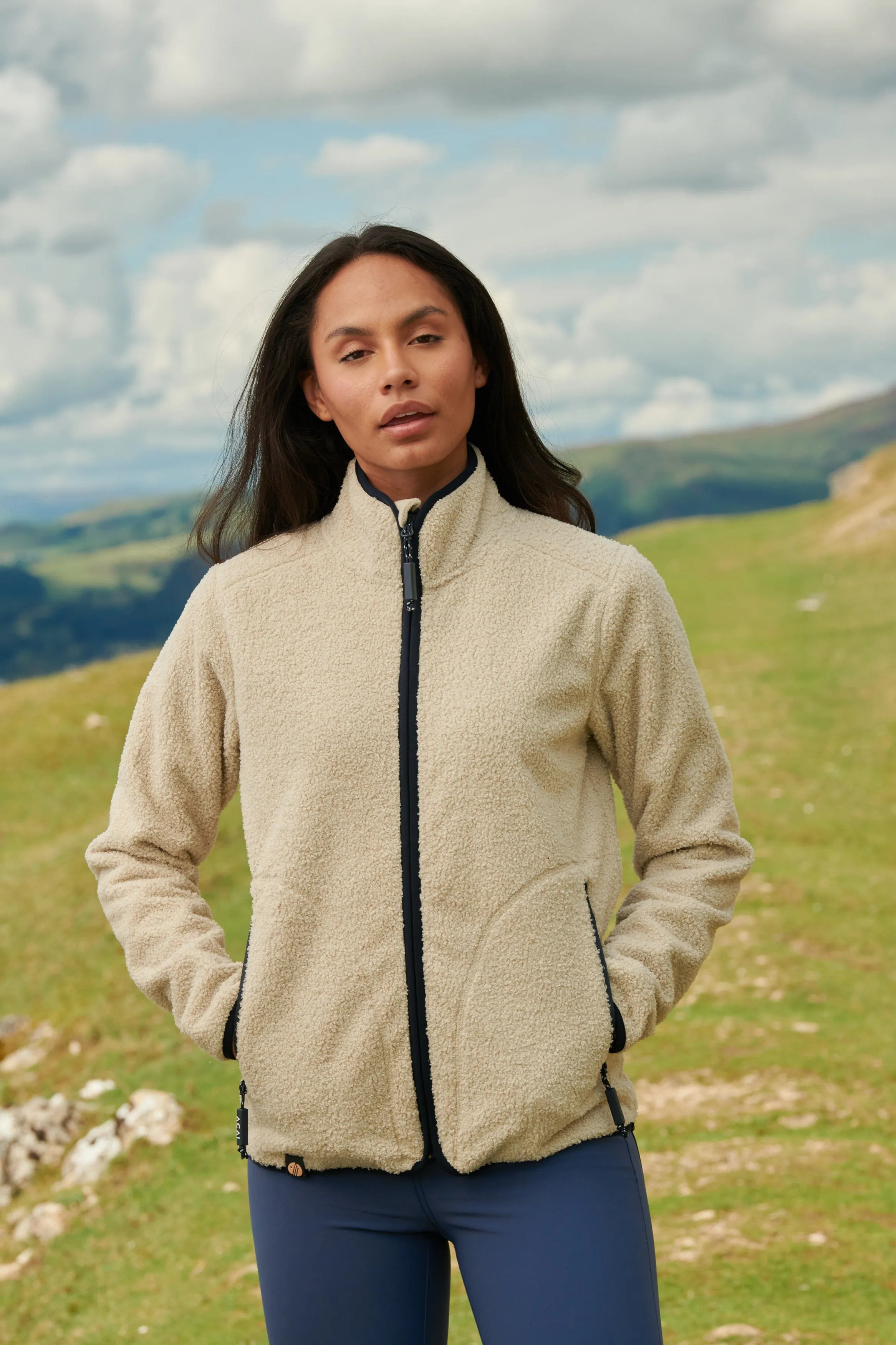 Windproof Full Zip Fleece - Oatmeal